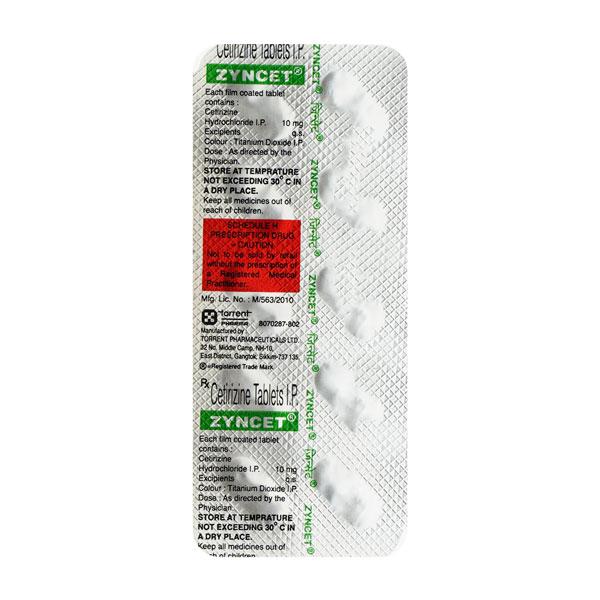 Zyncet 10mg Tablet 10'S (N)