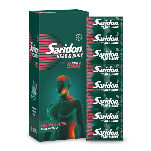 Saridon Head & Body Tablet - Faster Action (Pack of 1 ) 1 pack Online ...