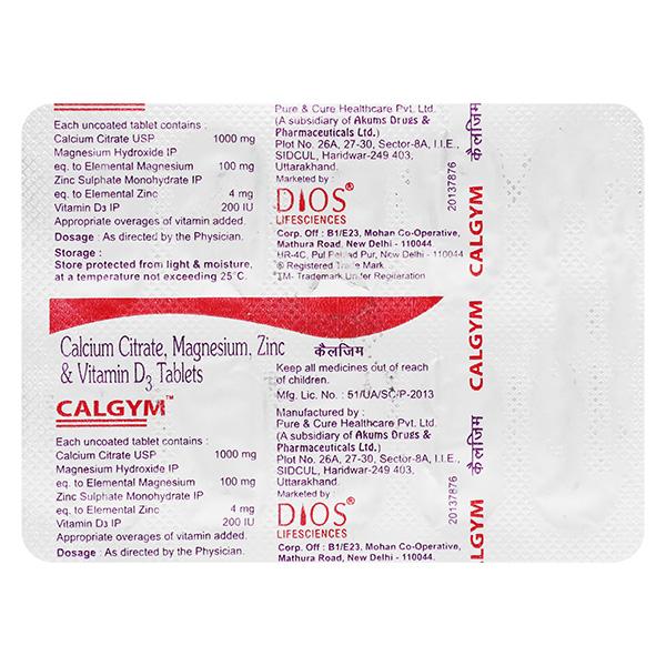 CALGYM Tablet 10's Price, Uses, Side effects, Substitutes | Netmeds