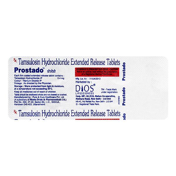 PROSTADO 0.4mg Tablet 10's Price, Uses, Side effects, Substitutes | Netmeds