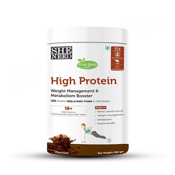 She Need Plant Based High Protein Powder - Chocolate Flavour 500 gm ...