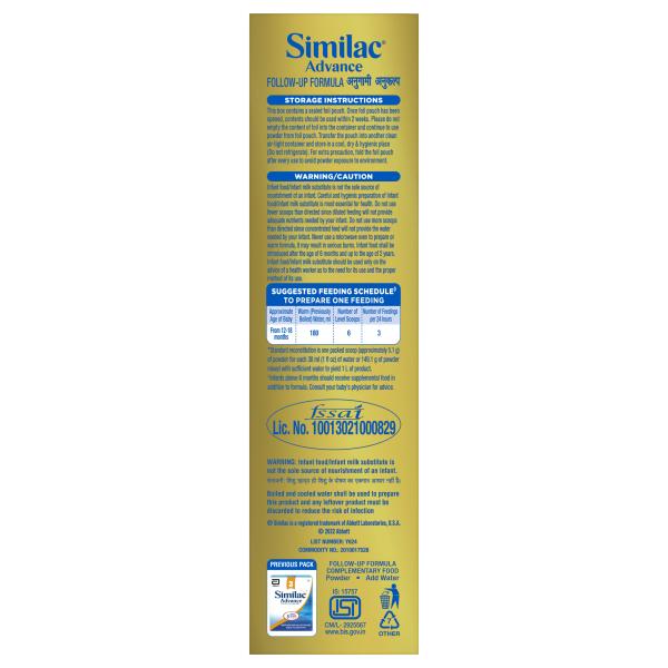 Similac Advance Powder 400 gm Refill Pack Nutrition for - Main Image