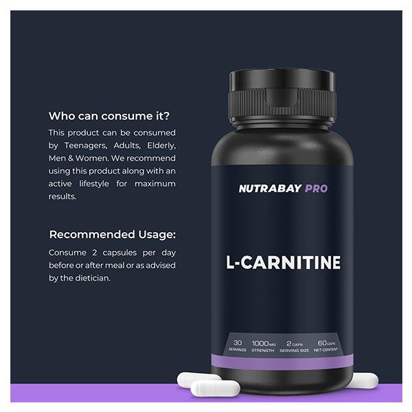 Buy Nutrabay Pro L-Carnitine 1000mg Capsule 60's Online at Discounted Price 