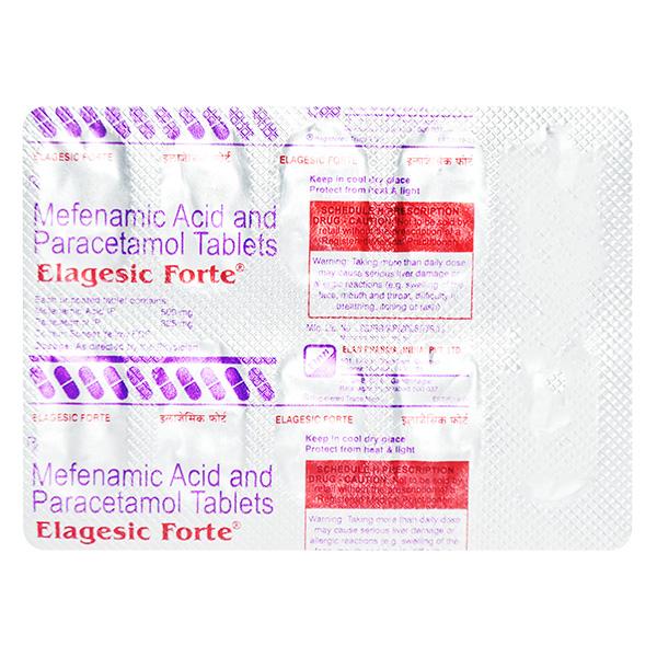 ELAGESIC FORTE Tablet 10's Price, Uses, Side effects, Substitutes | Netmeds