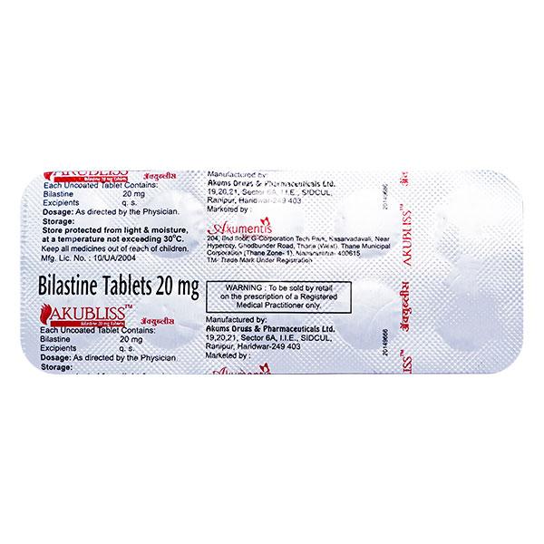 Buy AKUBLISS 20 Tablet 10's Online at Upto 25% OFF | Netmeds