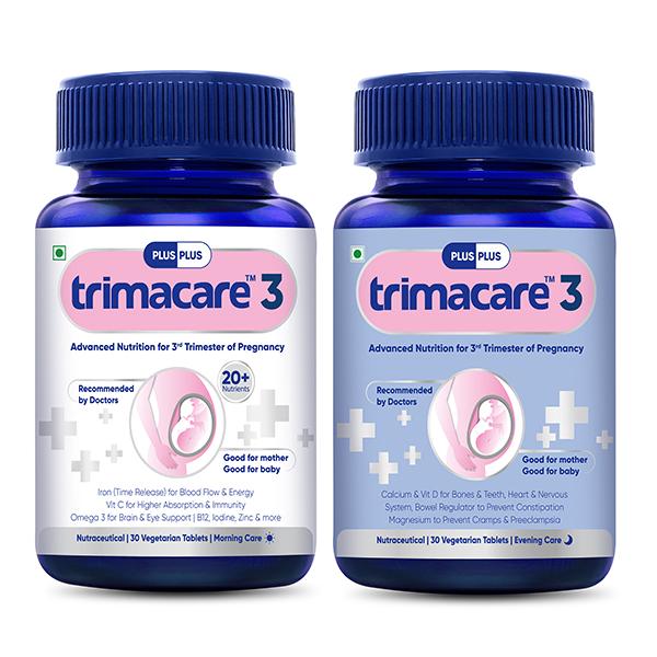 Plus Plus Lifesciences Trimacare 3 Veg Tablet (Morning 30's + Evening 30's)