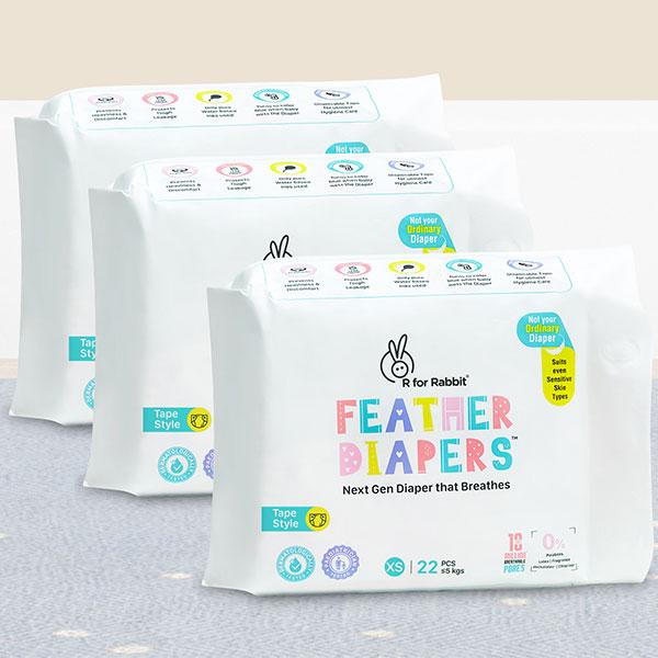 R for Rabbit Feather Baby Diaper Pants - XS (Pack of 66's) 1's Online ...