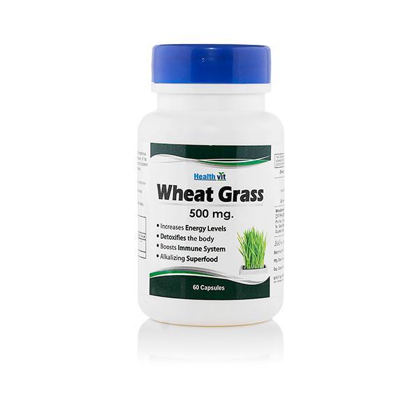 HealthVit Wheat Grass 500 mg Capsules 60's online at best price ...