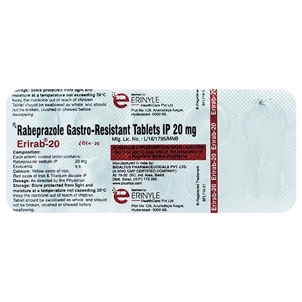 ERIRAB 20mg Tablet 10's Price, Uses, Side effects, Substitutes | Netmeds