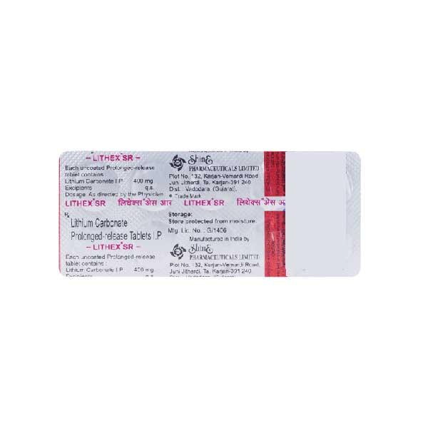 LITHEX SR 400mg Tablet 10's Price, Uses, Side effects, Substitutes ...