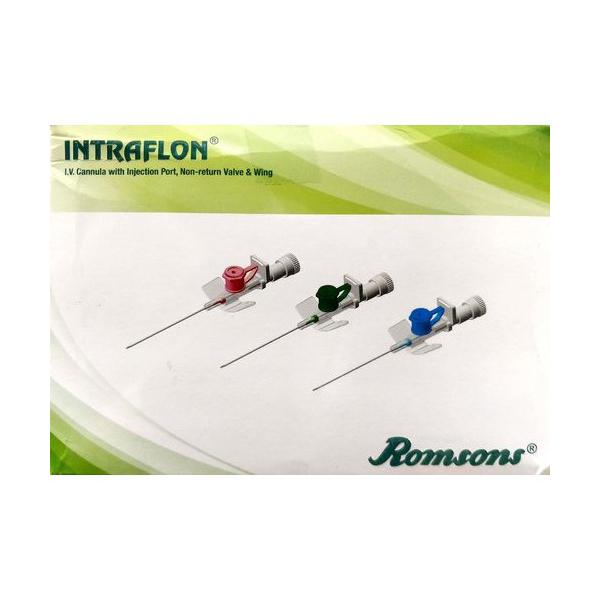 Romsons Intraflon I.V. Cannula (GS 3028) (24 G) 1's Online at Best ...