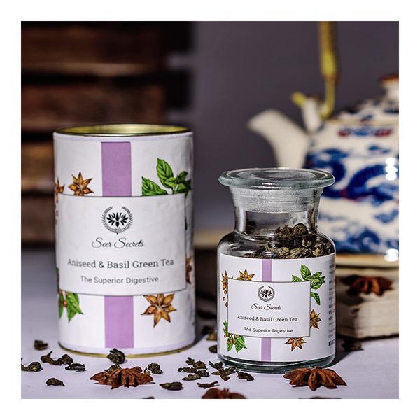 Seer Secrets Green Tea - Aniseed & Basil 50 gm