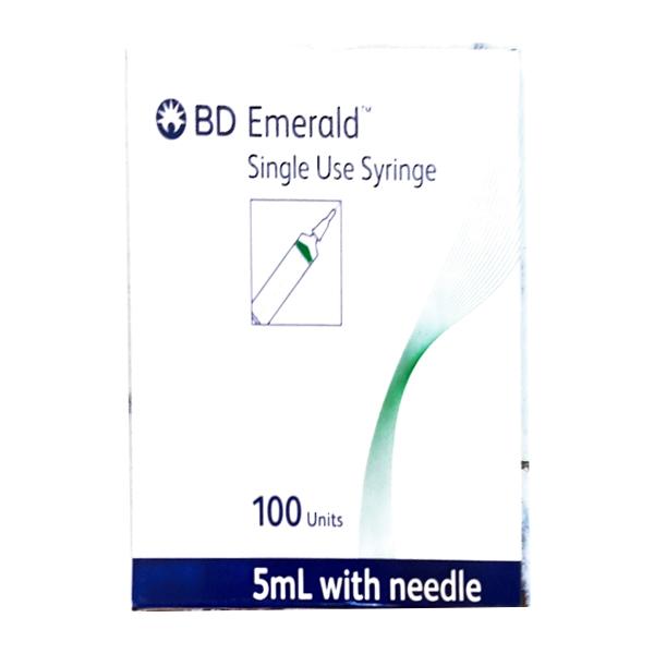 BD Emerald Single Use Syringe 5 ml With Needle 22G