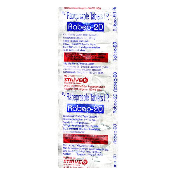 RABEO 20mg Tablet 10's Price, Uses, Side effects, Substitutes | Netmeds