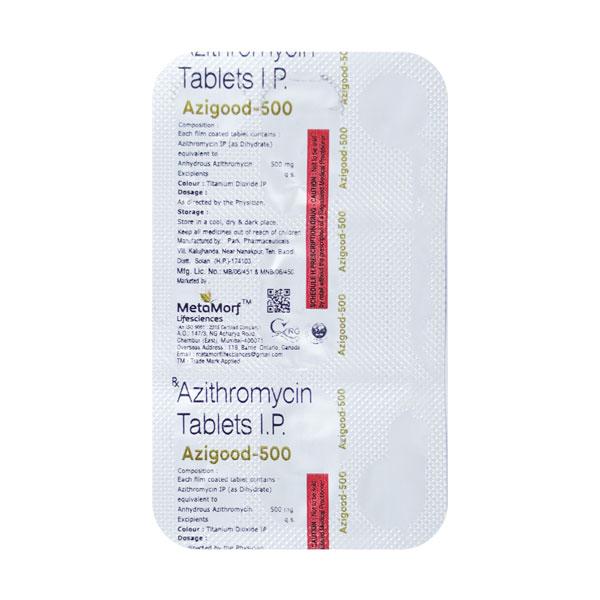 AZIGOOD 500 Tablet 3's Price, Uses, Side effects, Substitutes | Netmeds