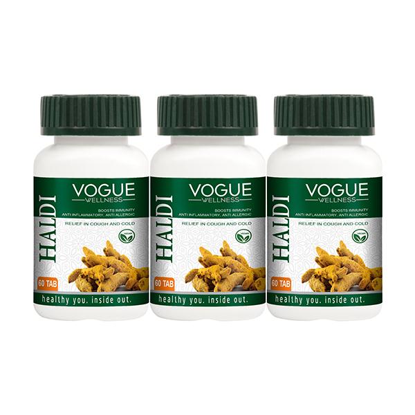 Buy Vogue Wellness Haldi Tablet (Pack of 3 x 60's) Online at Discounted ...