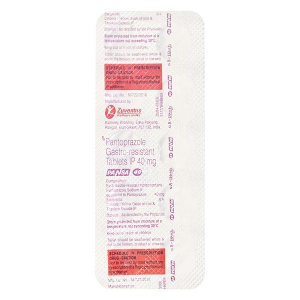 Pansa 40mg Tablet 10'S