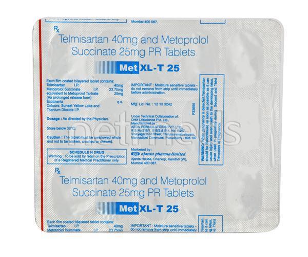 Buy MET XL T 25mg Tablet 15'S Online at Upto 25% OFF | Netmeds