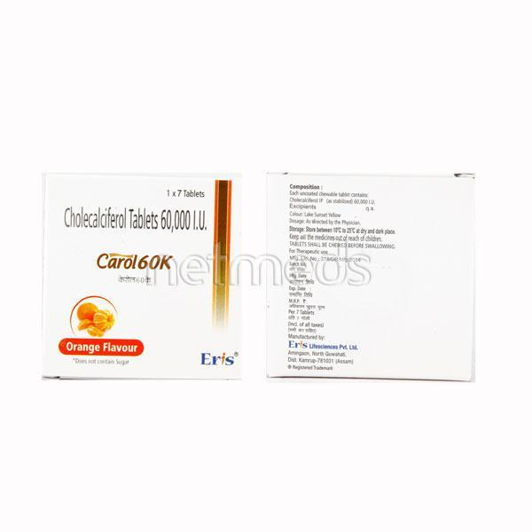 Carol 60K Tablet 7'S : Uses, Side Effects, Price | Netmeds