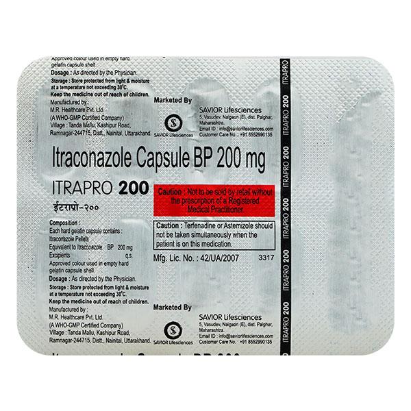 Buy ITRAPRO 200mg Capsule 10's Online at Upto 25% OFF | Netmeds