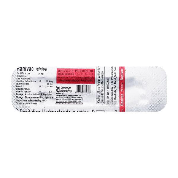 RANIVAC Injection 2ml Price, Uses, Side effects, Substitutes | Netmeds