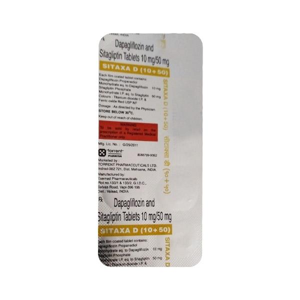 SITAXA D 10+50 Tablet 10's Price, Uses, Side effects, Substitutes | Netmeds