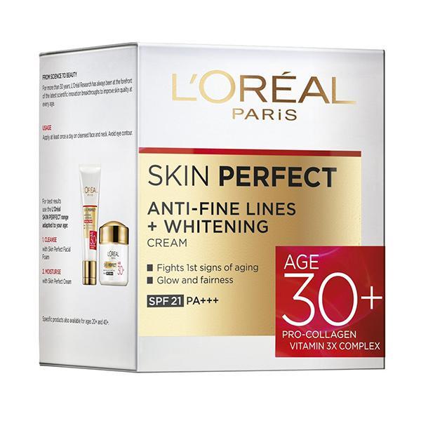 Buy L'Oreal Skin Perfect Anti-Fine Lines+Whitening Cream Age 30+ 50 gm ...