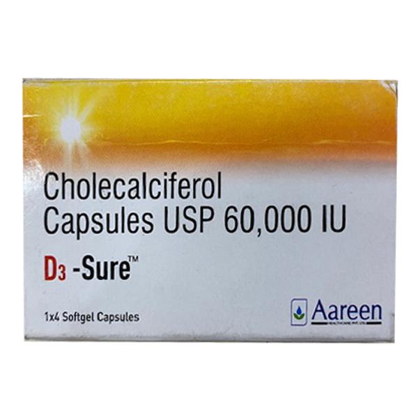 D3 SURE Softgel Capsule 4's