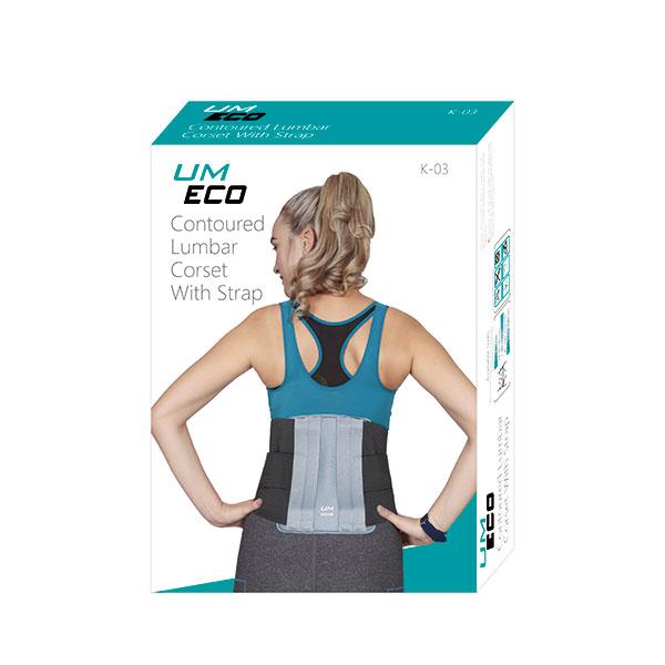 UM Eco Contoured Lumbar Corset with Strap (K03) (M) - Lower Back ...