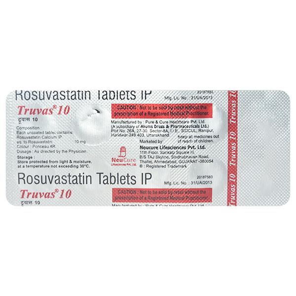 TRUVAS 10 Tablet 10's Price, Uses, Side effects, Substitutes | Netmeds