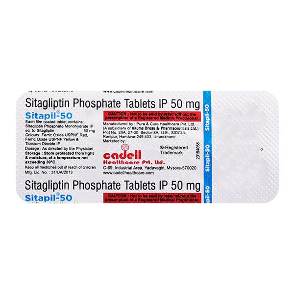 SITAPIL 50 Tablet 10's Price, Uses, Side effects, Substitutes | Netmeds