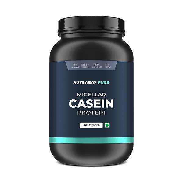 Buy Nutrabay Pure Micellar Casein Protein Isolate - Unflavoured 1 kg ...