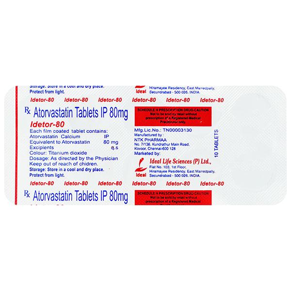 IDETOR 80mg Tablet 10's Price, Uses, Side effects, Substitutes | Netmeds