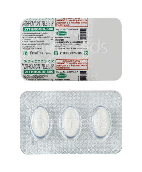 Zithrocin 500mg Tablet 3'S