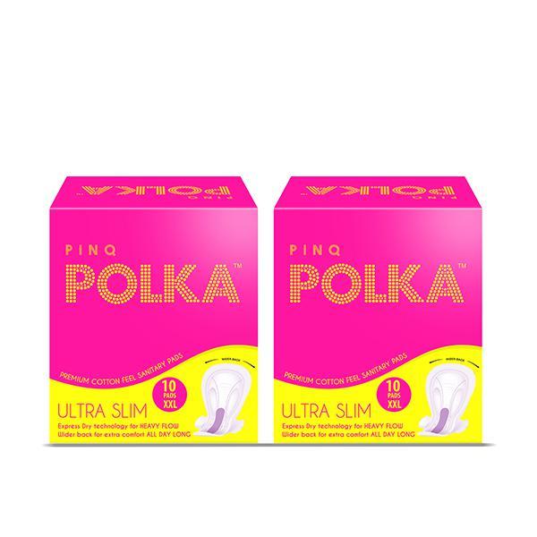 Pinq Polka Combo Premium Ultra Slim (XXL) Sanitary Pad ( Pack of 2 X 20's)
