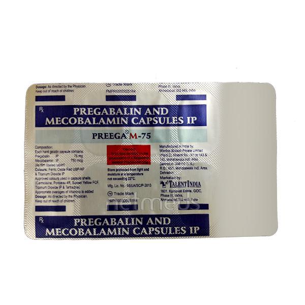 Preega M 75/750mcg Capsule 10'S