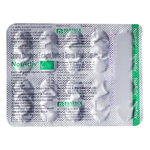 NOSACTIV Inhalation Capsule 10's Price, Uses, Side effects, Substitutes ...