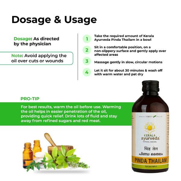 Huile Ayurvédique Kerala Ayurveda Pinda Thailam - 200 Ml - À Base De Plantes - Neuf