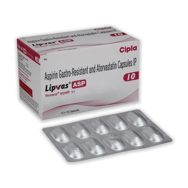 LIPVAS ASP 10 Capsule 10's : Uses, Side Effects, Price | Netmeds