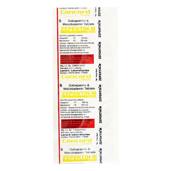 ZEPENTIN M Tablet 10's : Uses, Side Effects, Price | Netmeds