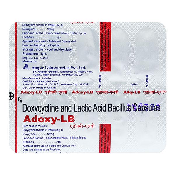 ADOXY LB Capsule 10's Price, Uses, Side effects, Substitutes | Netmeds