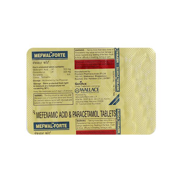Mefwal Forte Tablet 10'S Price, Uses, Side effects, Substitutes | Netmeds