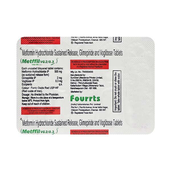 Metffil VG 2/0.3mg Tablet 10'S : Uses, Side Effects, Price | Netmeds
