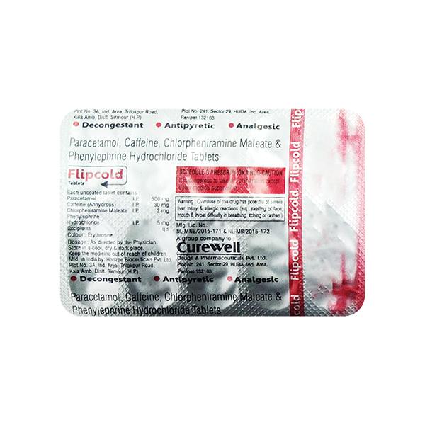 FLIPCOLD Tablet 10's Price, Uses, Side effects, Substitutes | Netmeds