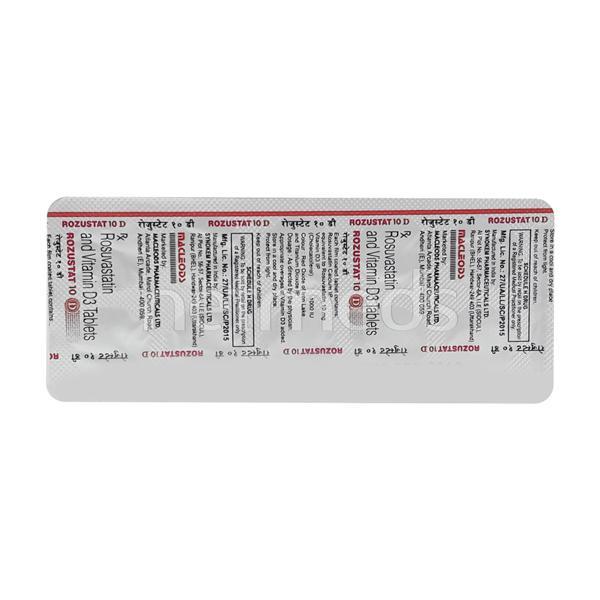 Rozustat D 10mg Tablet 10'S Price, Uses, Side effects | Netmeds
