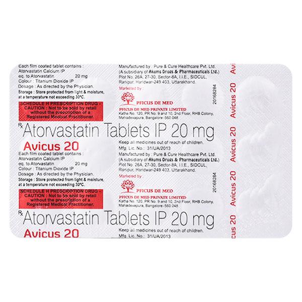 Buy AVICUS 20 Tablet 15's Online at Upto 25% OFF | Netmeds