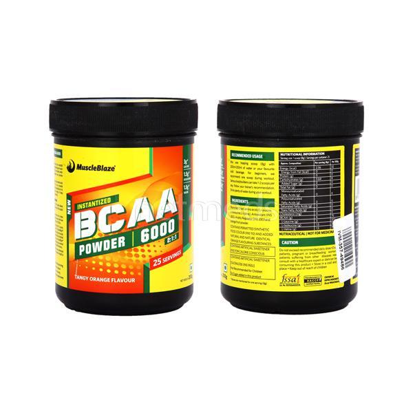 MuscleBlaze BCAA 6000 Powder - Tangy Orange 200 gm online at best price ...