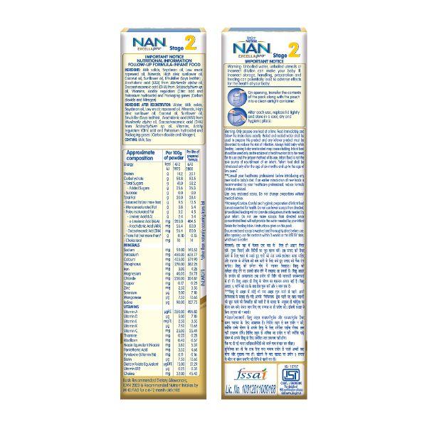Buy Nestle Nan Excella Pro (6 Months+) Powder 400 gm (Refill
