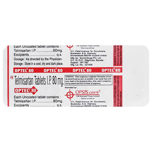 OPTEL 80mg Tablet 10's : Price, Uses, Side Effects | Netmeds