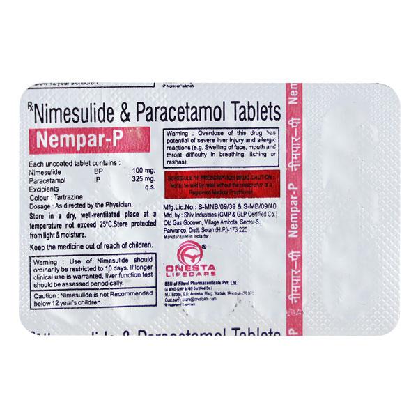 NEMPAR P Tablet 10's Price, Uses, Side effects, Substitutes | Netmeds